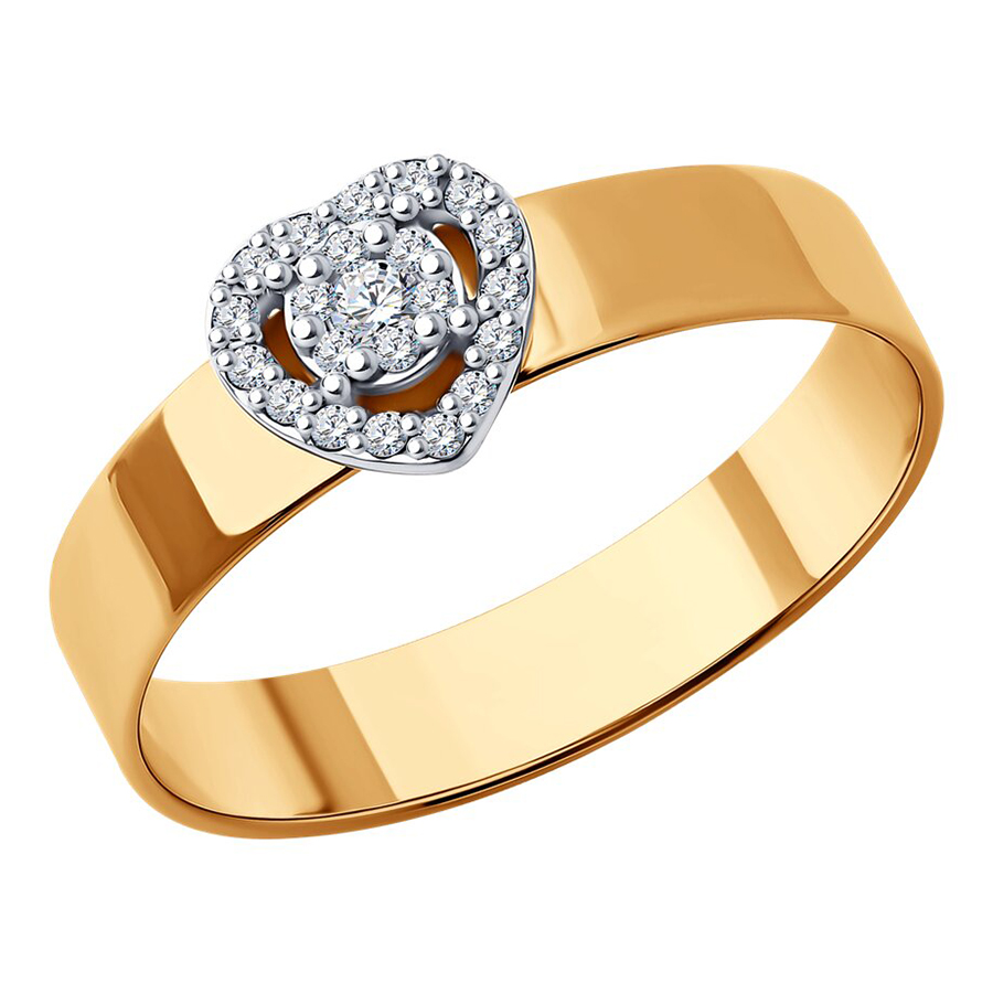 Кольцо, золото, бриллиант, 1012673